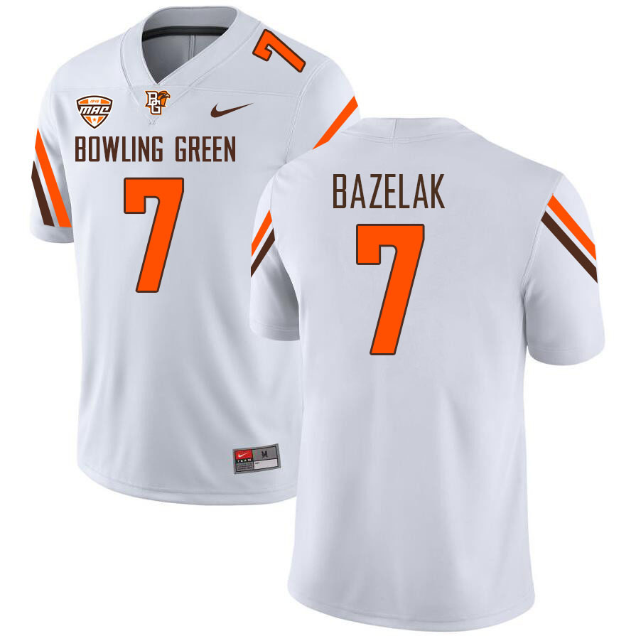 Bowling Green Falcons #7 Connor Bazelak College Football Jerseys Stitched Sale-White
